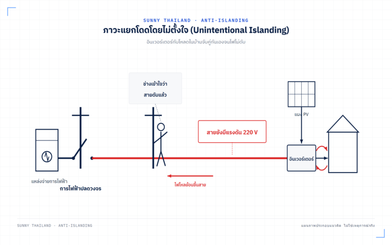 Anti-Islanding: ทำไมอินเวอร์เตอร์ต้องตัดไฟเมื่อกริดดับ และทำไมไทยกำหนดไว้ที่ 1 วินาที