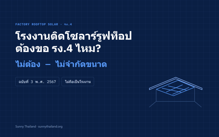 โรงงานติดโซลาร์รูฟท็อป ต้องขอ รง.4 ไหม (ฉบับที่ 3 พ.ศ. 2567)